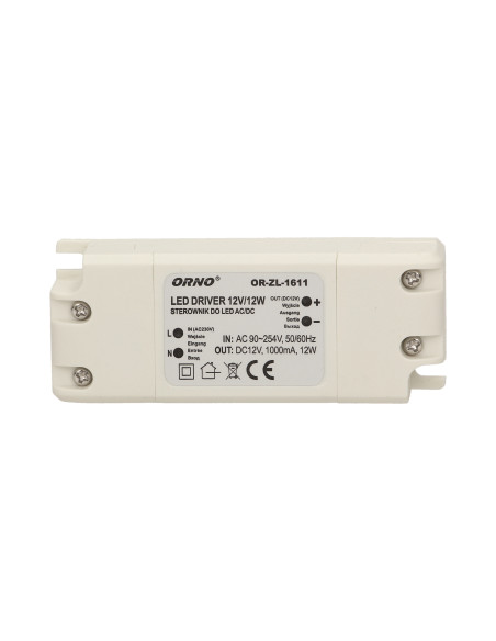 Zasilacz do LED 12VDC 12W, IP20