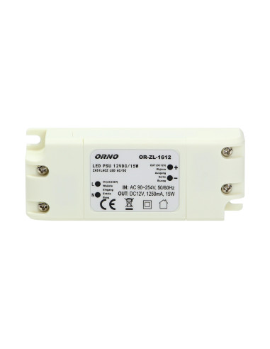 Zasilacz do LED 12VDC 15W, IP20