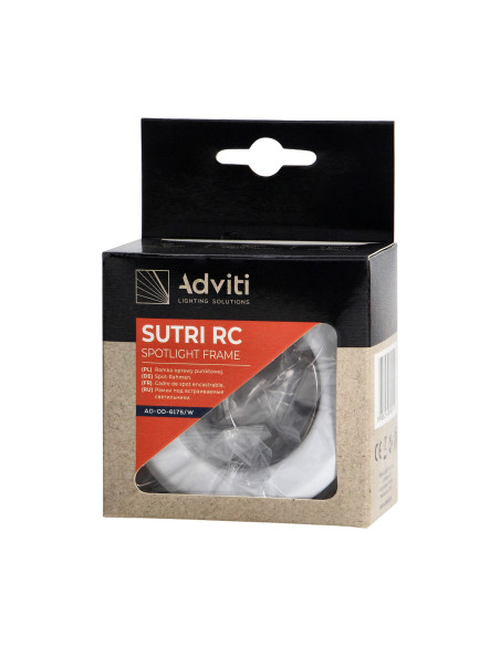 SUTRI RC ramka dekoracyjna oprawy punktowej, MR16/GU10 max 50W, okrągła, stała, biała