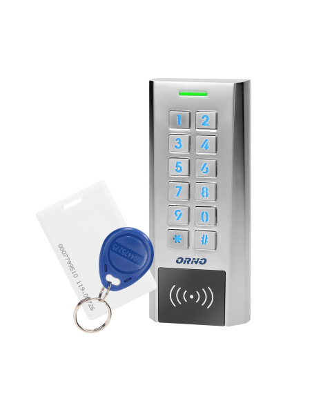 Zamek szyfrowy wąski z czytnikiem kart i breloków zbliżeniowych, IP66 , 2 przekaźniki 2A, wymiary 134x55,5x21