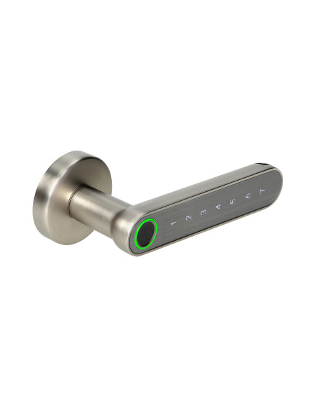 Klamka szyfrowa z klawiaturą dotykową i funkcją smart - czytnik linii papilarnych, Bluetooth 4.0, nikiel