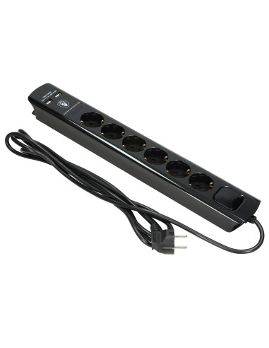  Listwa przeciwprzepięciowa, 6 gniazd 2P+Z...