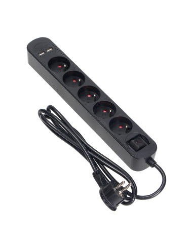  Listwa przeciwprzepięciowa, 5 gniazd 2P+Z,...