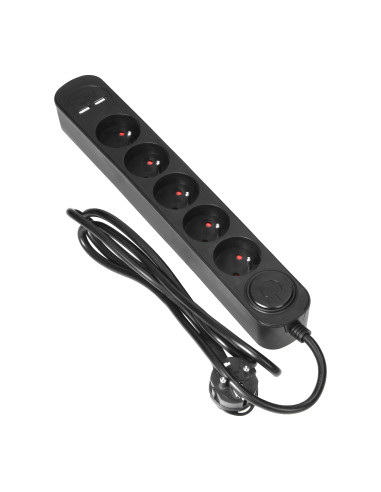  Listwa przeciwprzepięciowa, 5 gniazd 2P+Z,...