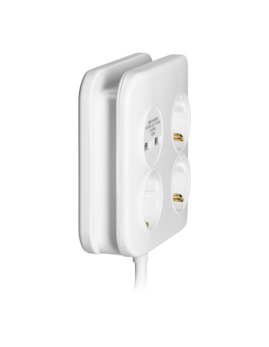 Kwadratowa listwa zasilająca z ładowarką USB...