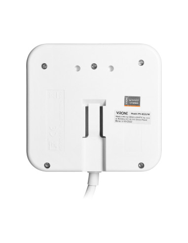 Kwadratowa listwa zasilająca z ładowarką USB...