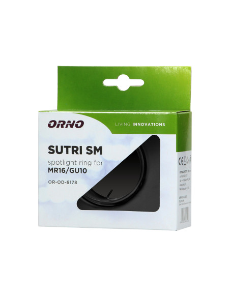 SUTRI SM ramka dekoracyjna oprawy punktowej, MR16/GU10 max 50W, kwadrat, regulowana, czarna