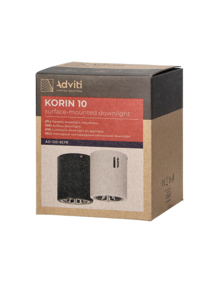 KORIN 10, oprawa typu downlight, 60W, E27, stal, czarna