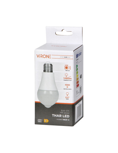 THAR LED 12W żarówka z czujnikiem ruchu PIR...