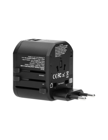 Podróżny adapter do gniazdek Go World USA/UK/EURO/AUS (USB 5V,2,4A)