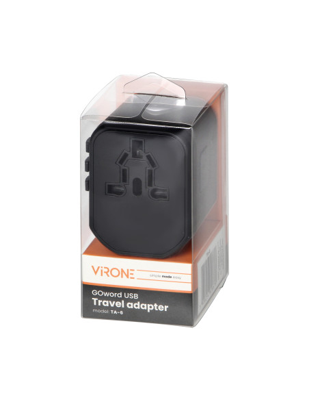 Podróżny adapter do gniazdek Go World USA/UK/EURO/AUS (USB 5V,2,4A)