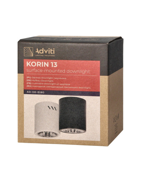 KORIN 13, oprawa typu downlight, 60W, E27, stal, czarna