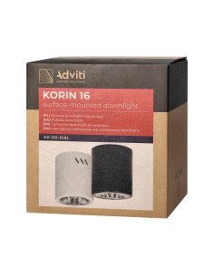 KORIN 16, oprawa typu downlight, 60W, E27, stal, czarna 2