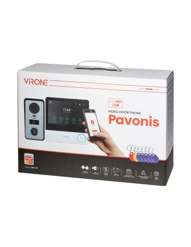 Wideodomofon Virone VDP-67 WIFI FULL HD 7" z Czytnikiem Breloków RFID Furtka + Brama + APLIKACJA TUYA PAVONIS