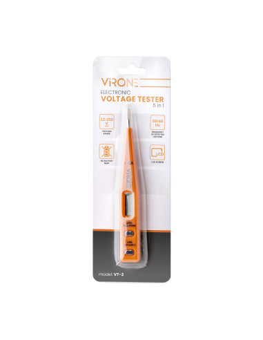 Elektroniczny próbnik napięcia 5w1, pomarańczowy