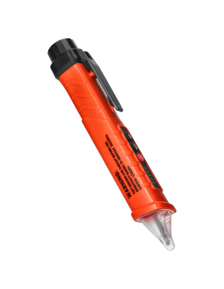 Indukcyjny tester napięcia z latarką, 12-1000V AC/DC, pomarańczowy