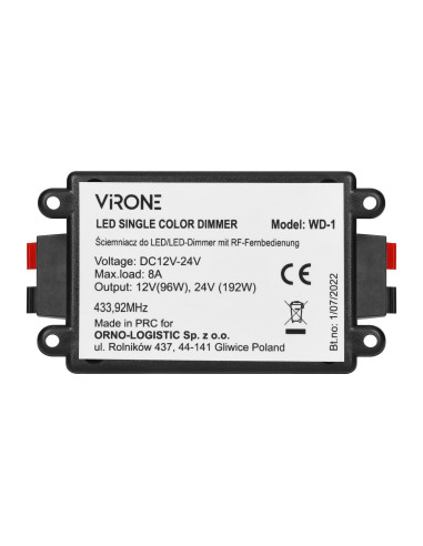 Ściemniacz do LED 12-24VDC RF z pilotem