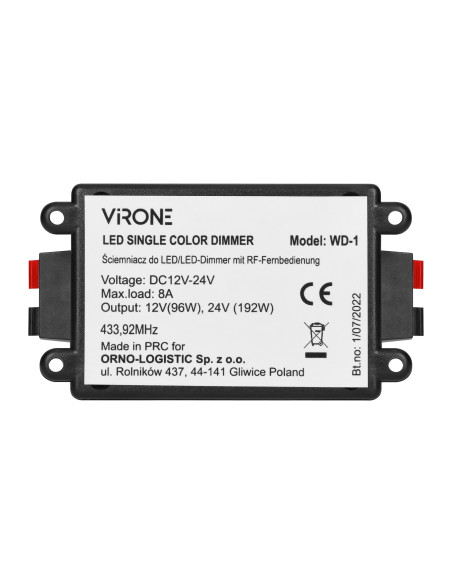 Ściemniacz do LED 12-24VDC RF z pilotem