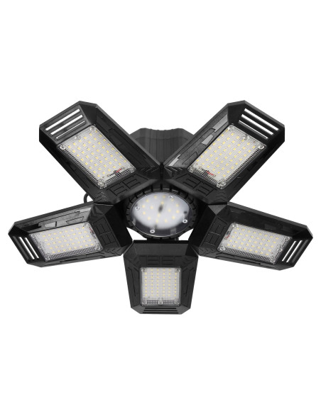 RIGEL LED lampa warsztatowa składana 5-skrzydłowa, E27 55W, 6500K, 4950lm