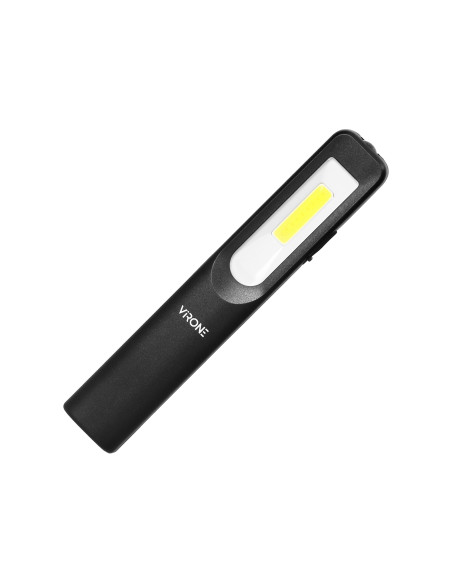 Latarka warsztatowa LED 3W 200lm + 50lm, 1200mAh, 3 tryby: 100%, 50%, dioda frontowa, magnes, klips