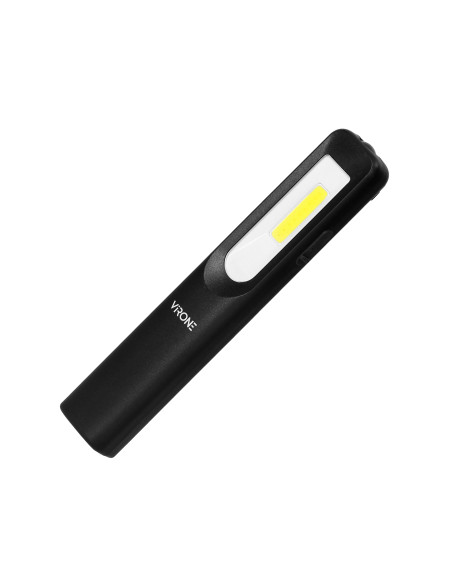 Latarka warsztatowa LED 3W 200lm + 50lm, 1200mAh, 3 tryby: 100%, 50%, dioda frontowa, magnes, klips
