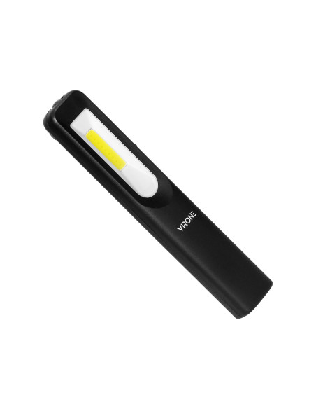 Latarka warsztatowa LED 3W 200lm + 50lm, 1200mAh, 3 tryby: 100%, 50%, dioda frontowa, magnes, klips