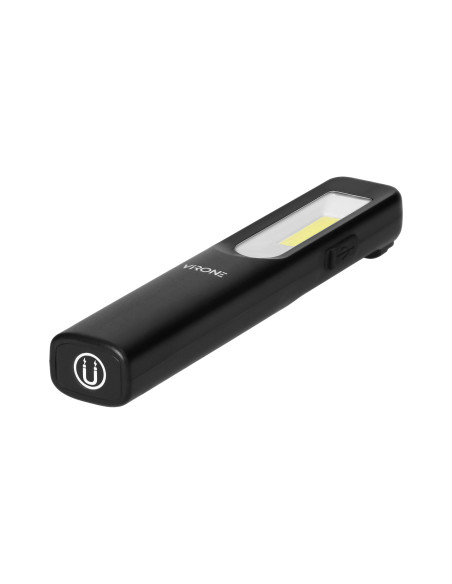 Latarka warsztatowa LED 3W 200lm + 50lm, 1200mAh, 3 tryby: 100%, 50%, dioda frontowa, magnes, klips