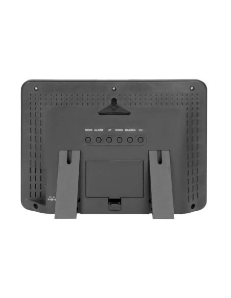 Bezprzewodowa stacja pogodowa z pomiarem temperatury i wilgotności na zewnątrz i wewnątrz, czarna