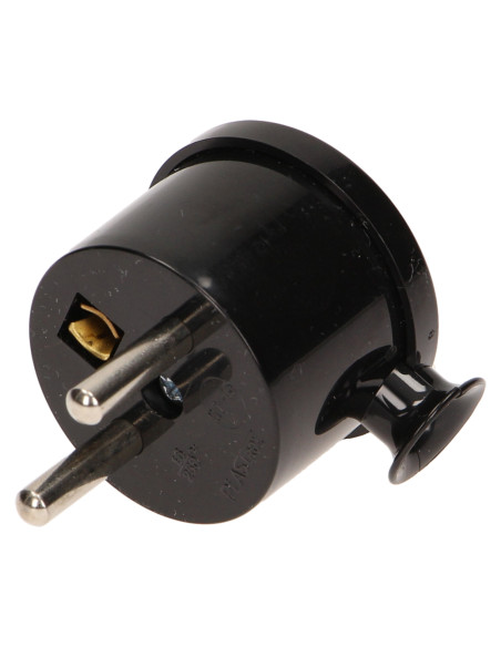 Wtyczka kątowa 2P+Z MINI, czarna