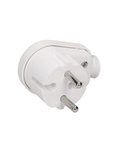 Wtyczka kątowa 2P, biała