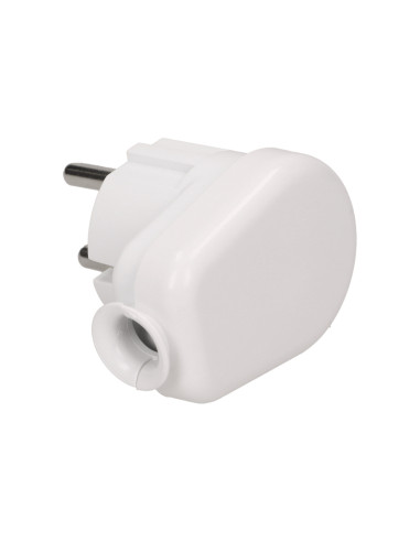 Wtyczka kątowa 2P, biała