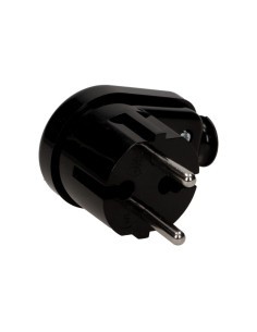 Wtyczka kątowa 2P, czarna 2