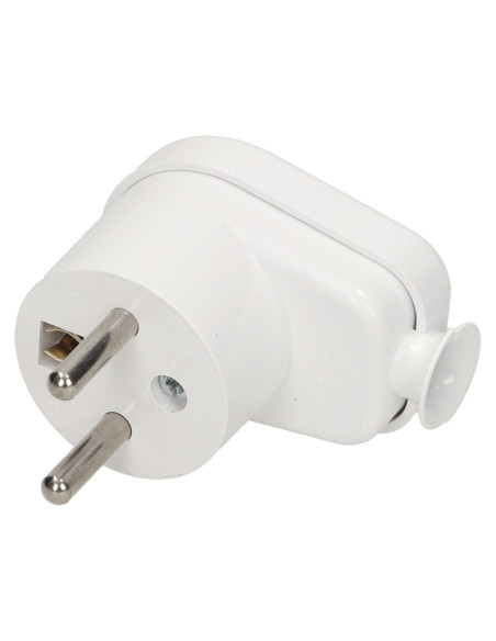Wtyczka kątowa 2P+Z, biała