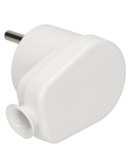 Wtyczka kątowa 2P+Z, biała