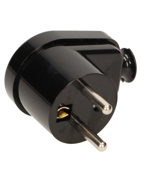 Wtyczka kątowa 2P+Z, czarna