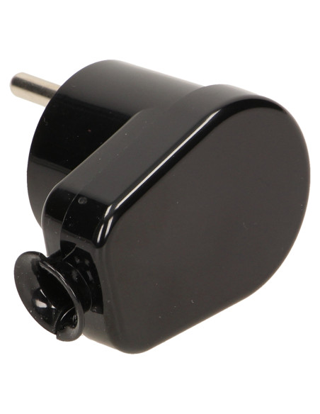 Wtyczka kątowa 2P+Z, czarna