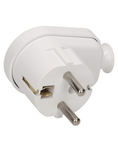 Wtyczka kątowa 2P+Z, biała