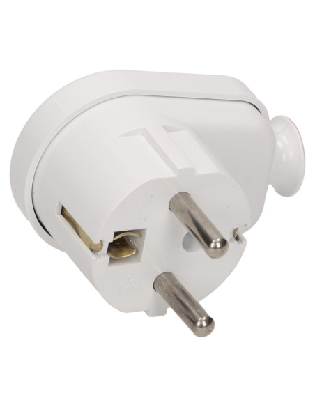 Wtyczka kątowa 2P+Z, biała