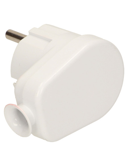 Wtyczka kątowa 2P+Z, biała