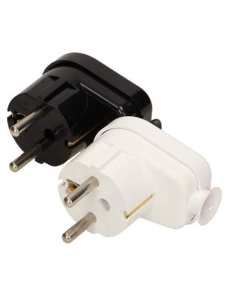 Wtyczka kątowa 2P+Z, biała