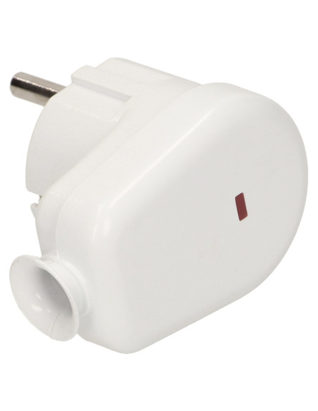 Wtyczka kątowa 2P+Z z podświetleniem, biała