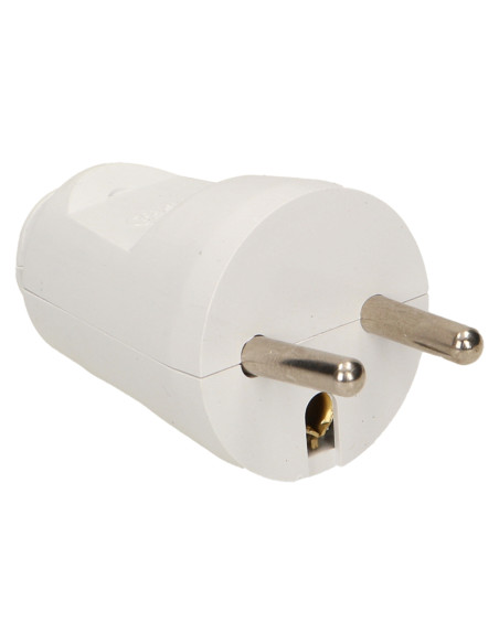 Wtyczka prosta 2P+Z, biała