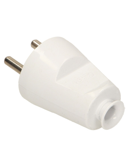 Wtyczka prosta 2P+Z, biała