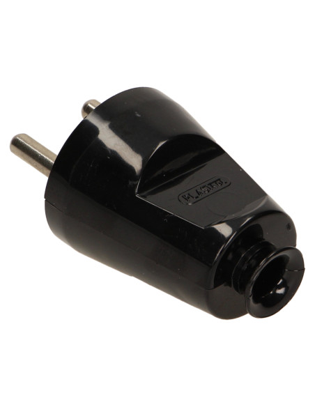 Wtyczka prosta 2P+Z, czarna