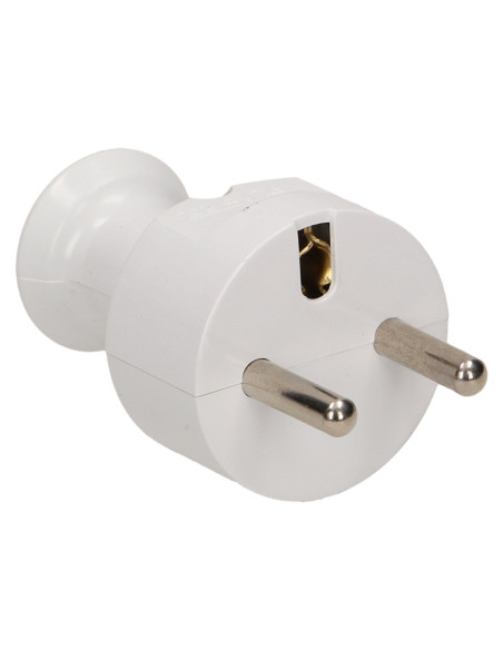 Wtyczka prosta 2P+Z, biała