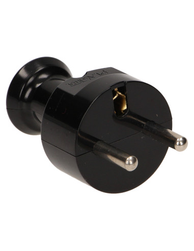 Wtyczka prosta 2P+Z, czarna