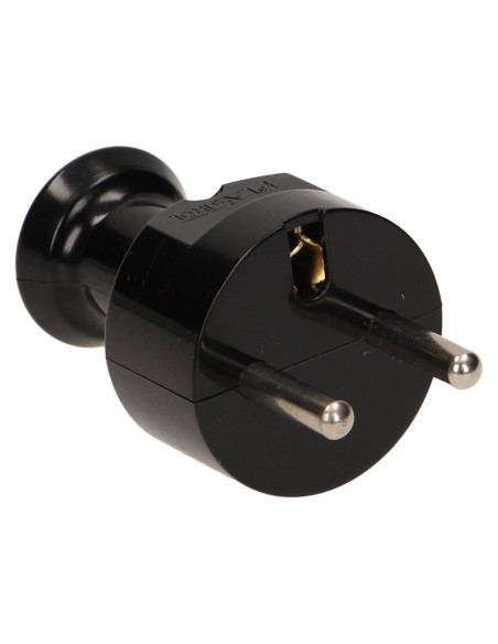 Wtyczka prosta 2P+Z, czarna