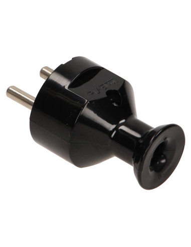 Wtyczka prosta 2P+Z, czarna