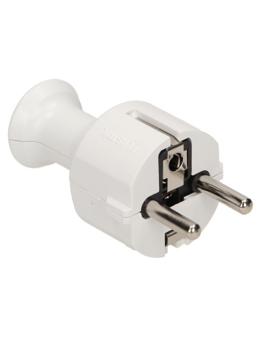 Wtyczka prosta 2P+Z, biała
