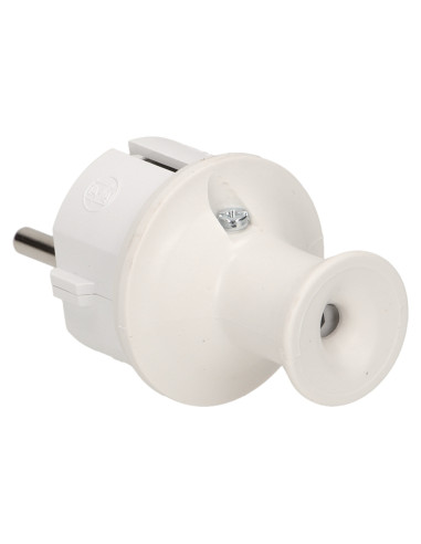 Wtyczka prosta 2P+Z, IP44, biała